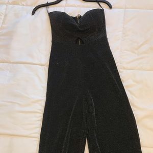 strapless pantsuit
